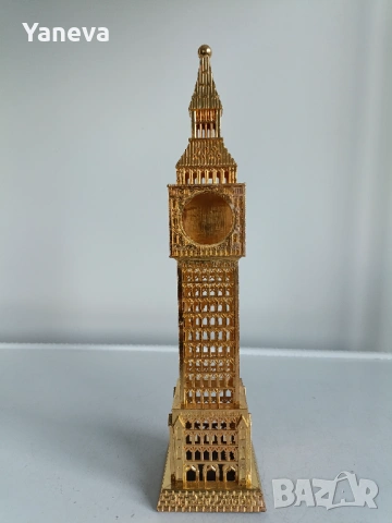 Биг Бен ,  Лондон , метална статуетка с часовник на емблематичната часовникова кула. , снимка 3 - Статуетки - 53135773