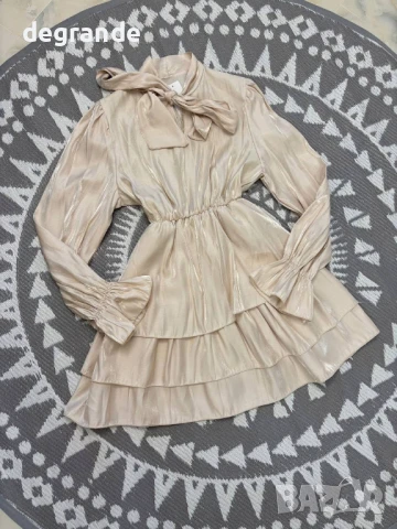 Рокля с панделка Талията е с ластик Стандартен размер ХС С М Л, снимка 3 - Рокли - 51198641