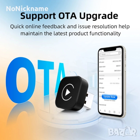 Нов безжичен CarPlay, Android Auto адаптер USB донгъл Smart Mini Box Plug and Play универсален, снимка 4 - Аксесоари и консумативи - 52442759