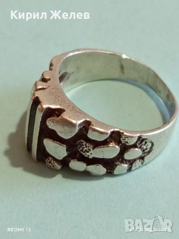 Сребърен пръстен с текстуриран дизайн много красив стилен 28257, снимка 8 - Пръстени - 52863949