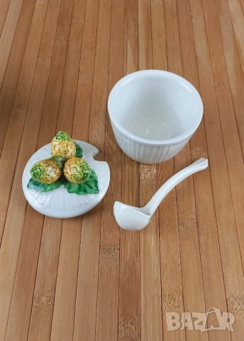 Италиански керамични бурканчета за сладко с лъжички, снимка 6 - Други - 51230172