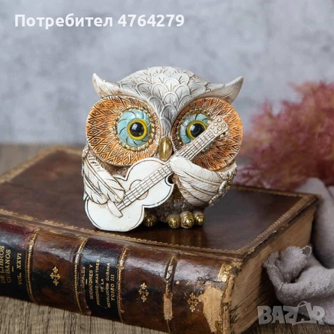 Бухалчета Музиканти с Китара и Цигулка 4бр, снимка 3 - Статуетки - 53885127