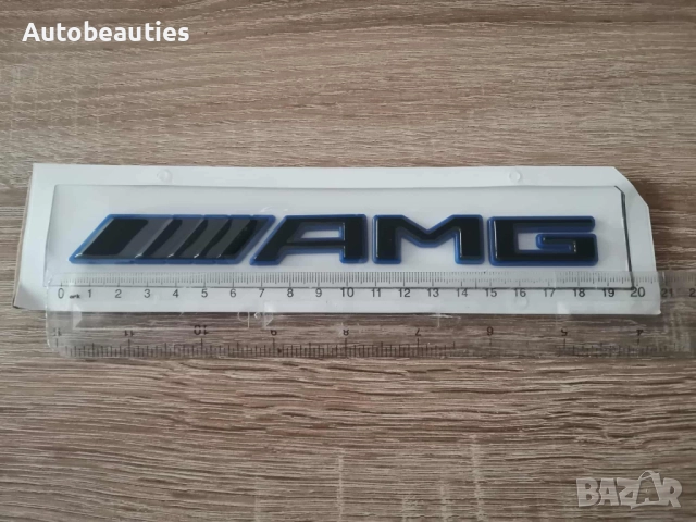 Mercedes Benz AMG черна емблема със син кант, снимка 2 - Аксесоари и консумативи - 51878176