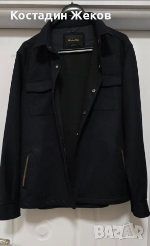 Мъжко връхно яке тип риза (overshirt) в тъмносин цвят. Massimo Dutti. Като ново.  , снимка 3 - Якета - 53815264