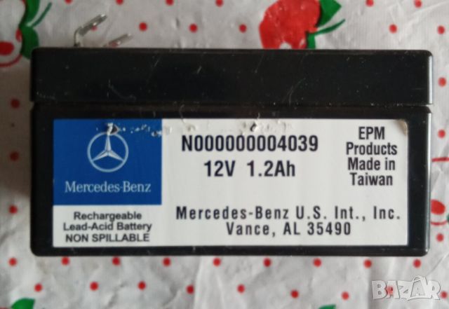 помощен акумулатор за Mercedes 12V 1.2Ah, снимка 2 - Аксесоари и консумативи - 45201318