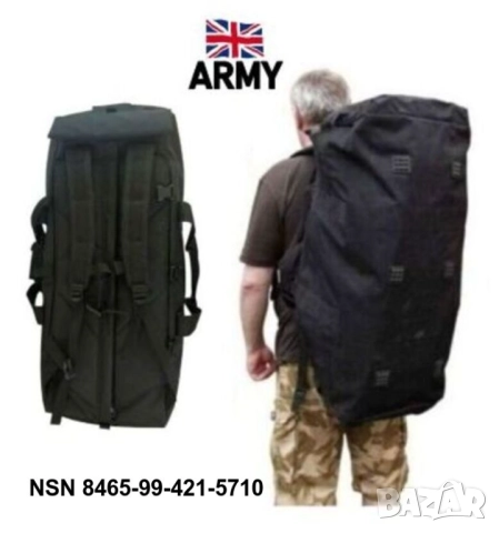 НОВ Оригинал Английски Военен САК РАНИЦА 80-100 литра Мобилизационна Чанта 90x32x32см Кордура БАРТЕР, снимка 4 - Раници - 52396510