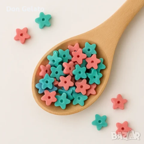 Захарни звезди за украса розови и сини – Star Baby микс