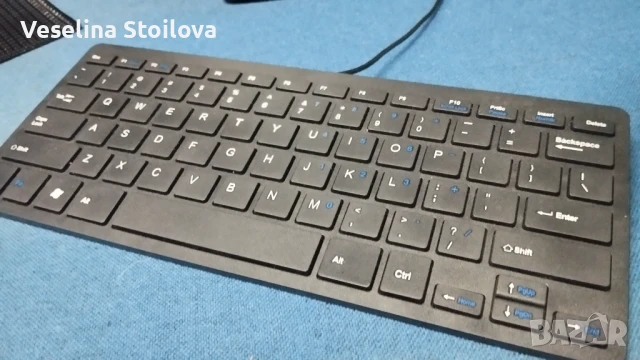 Office Small Keyboard Wired USB Silent Portable - Black