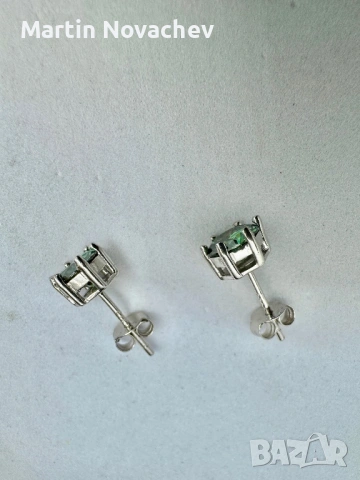 Сребърни обеци с мойсанит (Диамант) 1 карат, снимка 13 - Обеци - 53508678