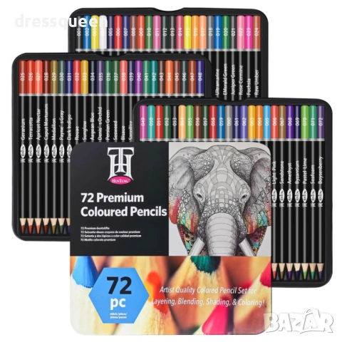 4823 Професионален комплект арт моливи за скициране – 72 прецизни цвята в луксозна метална кутия, снимка 7 - Ученически пособия, канцеларски материали - 53727514