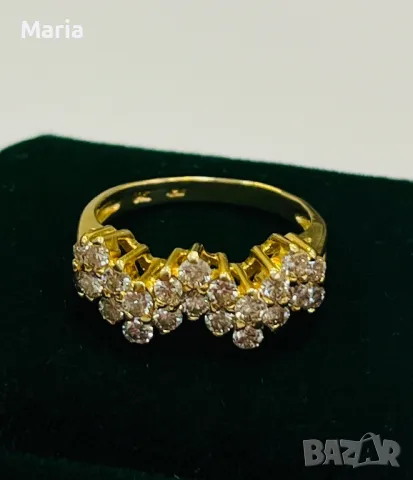 Дамски пръстен жълто злато и брилянти, снимка 4 - Пръстени - 49970778