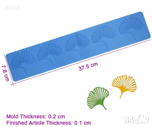 5 Ветрило листо листа дантела борд силиконов молд форма украса торта с фондан гъмпейст, снимка 2 - Форми - 52370026
