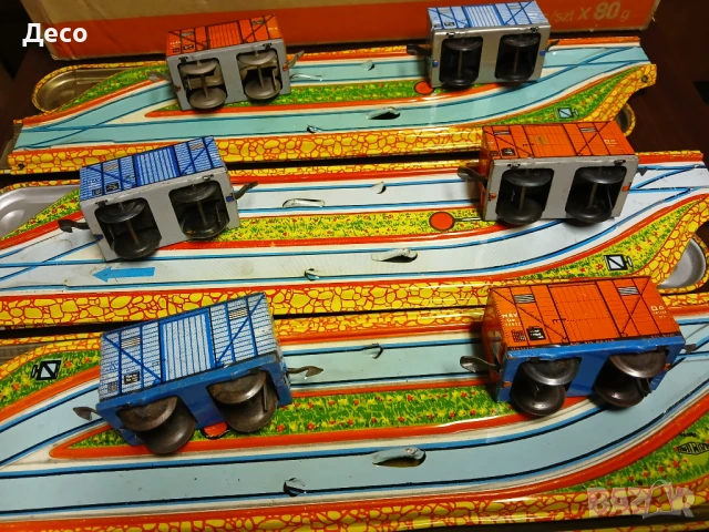 Стара ламаринена унгарска играчка влакче., снимка 2 - Колекции - 50566212