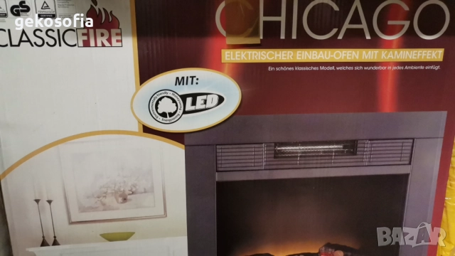 НОВА Електрическа камина с вентилатори и 3D ефект на пламъка / CHICAGO, снимка 7 - Други стоки за дома - 52022093