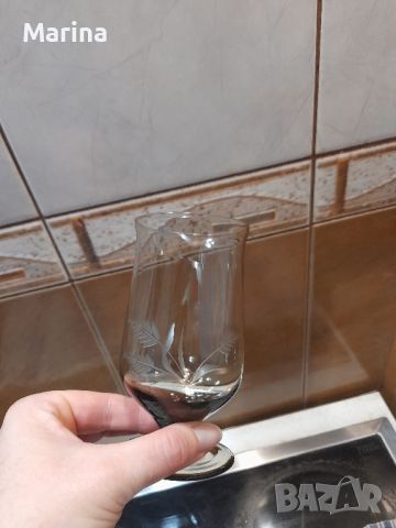 тънкостенни чаши черно стъкло, снимка 4 - Чаши - 45275915