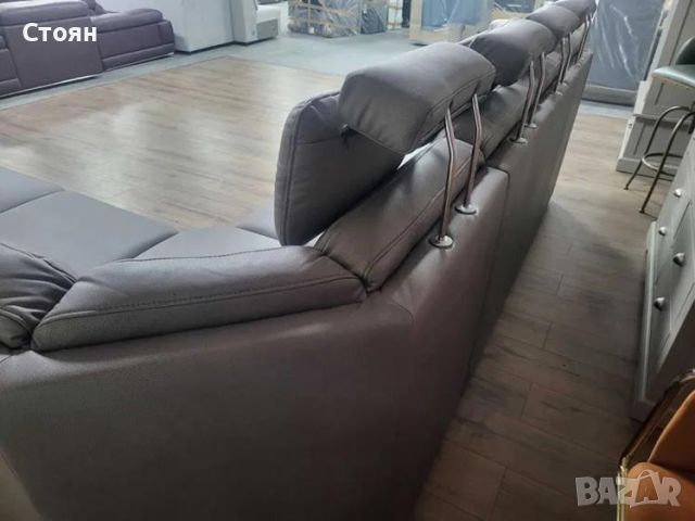 Лилаво - сив ъглов диван от плат и табуретрка ZE-EM06001, снимка 8 - Дивани и мека мебел - 45560019