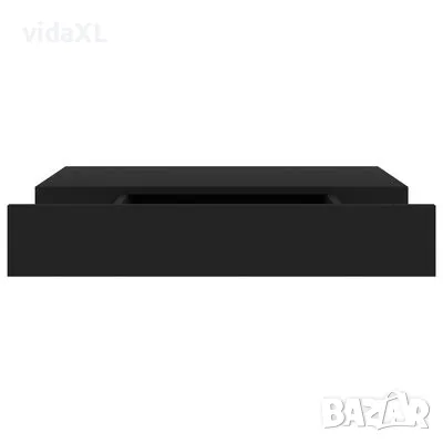 vidaXL Окачен стенен рафт с чекмедже, черен, 48x25x8 см（SKU:288205）, снимка 2 - Други - 48648007