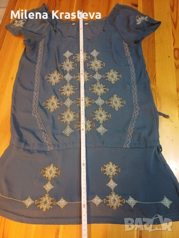 Ефирна туника с бродерия S, снимка 2 - Туники - 53725933