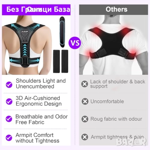 Нов Универсален колан за изправяне на гърба рамене Коректор за стойка, снимка 5 - Други - 51596204
