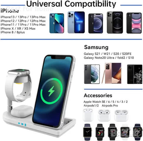 4 в 1 зарядна станция, снимка 3 - Друга електроника - 50124908