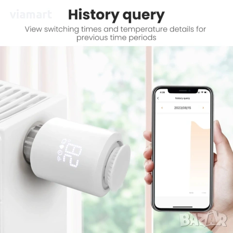 Смарт Термоглава за радиатор AVATTO TRV06, ZigBee 3.0, Tuya/Smart Life, снимка 3 - Друга електроника - 53964243