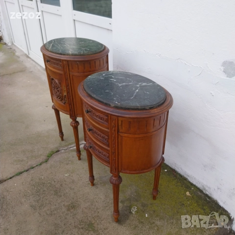 Антикварни шкафчета с мрамор, снимка 4 - Шкафове - 52581634