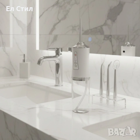 Портативен зъбен душ с 3 режима на действие и мощна водна струя / Цвят: Бял, снимка 6 - Други - 53880228