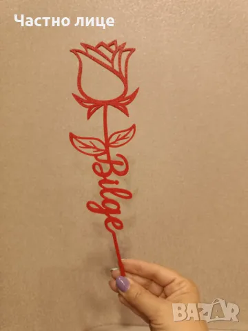 Роза с надпис, снимка 2 - Изкуствени цветя - 50419346