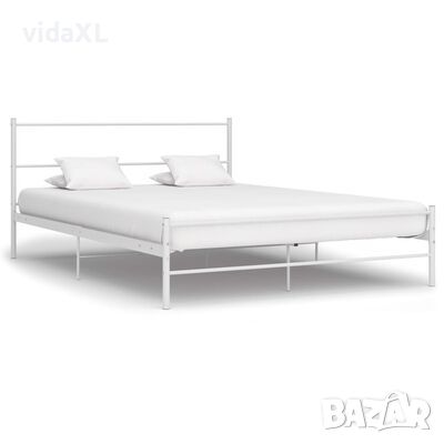 vidaXL Рамка за легло, бяла, метал, 120x200 cм(SKU:285302, снимка 1 - Спални и легла - 46041280