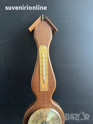 Стар дървен термометър за стена, снимка 3 - Антикварни и старинни предмети - 45682999