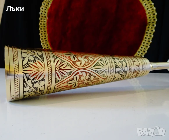 Бронзов бокал,чаша за вино 30 см.,350 мл.,клетъчен емайл. , снимка 9 - Антикварни и старинни предмети - 50689419