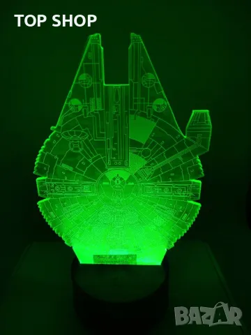 Star Wars Millennium Falcon 3d лампа настолна RGB, снимка 1 - Настолни лампи - 48842490