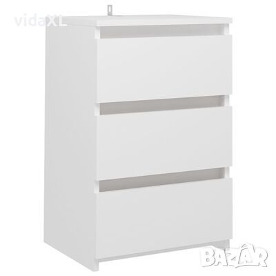 vidaXL Нощно шкафче, бяло, 40x35x62,5 см, ПДЧ*SKU:806211