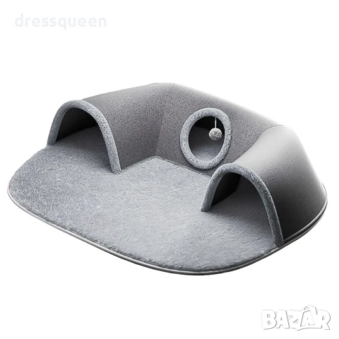 4594 Ултра меко гнездо за котки с тунел за игра: Перфектният аксесоар 2-в-1, снимка 3 - За кучета - 53815705