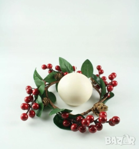 Декоративен венец с офика и шишарки , снимка 5 - Други - 52087012