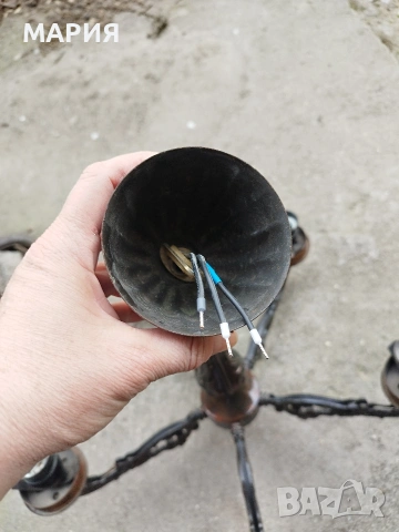 Страхотен метален винтидж полюлей , снимка 6 - Лампи за таван - 53690360