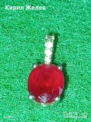 Нежно сребърно колие с юврлирно фасетиран ГРАНАТ елегантен дизайн 52567, снимка 3 - Колиета, медальони, синджири - 53073557