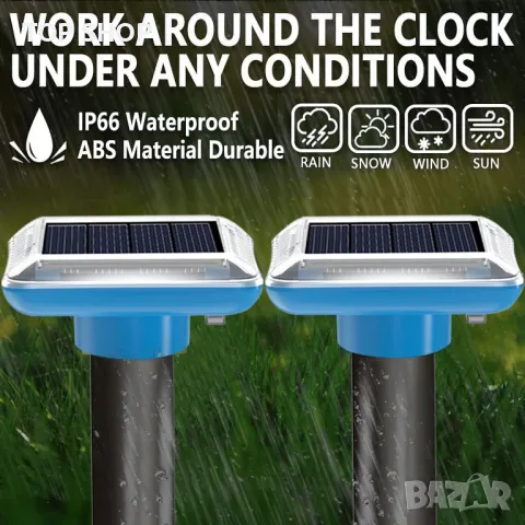 Соларен репелент за къртици, ултразвуков, водоустойчив, 4 бр., снимка 7 - Басейни и аксесоари - 49487912