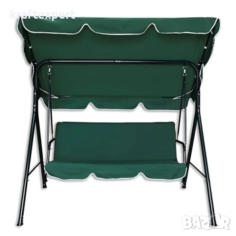 Триместна люлка Тоскана Kraftworld – зелена, с включена възглавница за сядане!, снимка 7 - Градински мебели, декорация  - 53745722