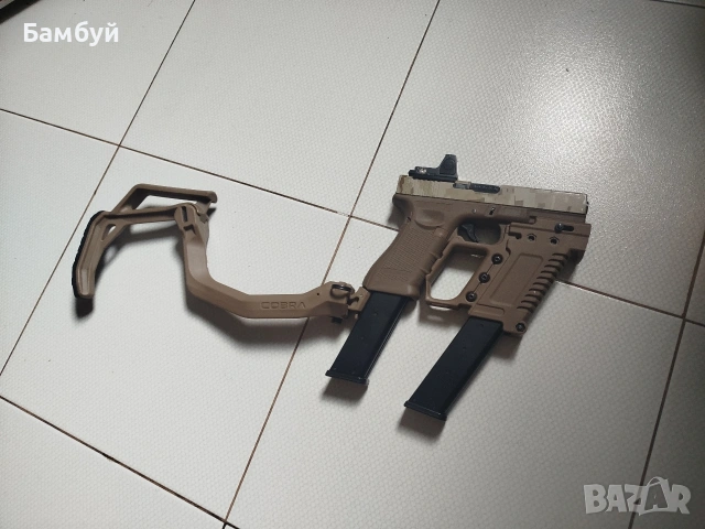 Airsoft Glock 18 (Raven) CARBINE SET + 3 пълнителя – Full Auto, снимка 2 - Въздушно оръжие - 53991577