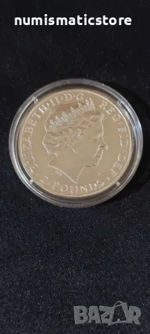 Великобритания 2015 – 2 паунда - Годината на овцата лунар – 1 OZ Сребърна монета, снимка 3 - Нумизматика и бонистика - 49732085