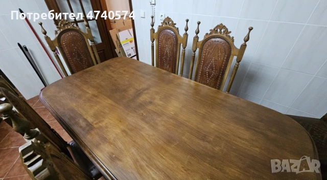 Трапезна маса с 8 стола, снимка 4 - Маси - 53635381