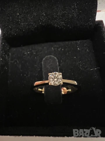 Годежен пръстен с Диамант и Бяло злато 18k