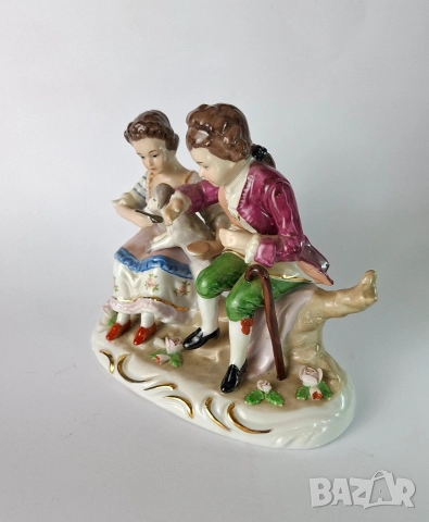 Порцеланова фигурка на мъж и жена с агънце - CDC, снимка 4 - Статуетки - 52859176