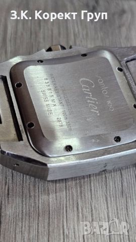 Часовник CARTIER SANTOS 100 от неръждаема стомана, снимка 16 - Мъжки - 46291171