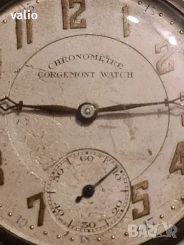 Сребърен джобен часовник CHRONOMETRE CORGEMONT WATCH , снимка 2 - Джобни - 50304322