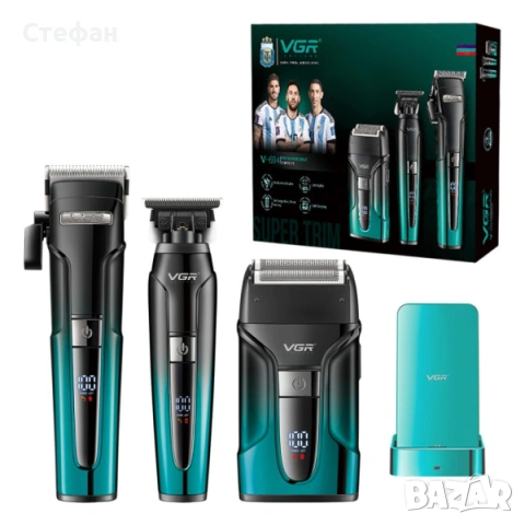Машинка за подстригване VGR V-694, 3 в 1, Тример, Електрическа самобръсначка, 5W, Неръждаема стомана