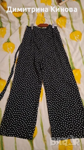 Пола панталон с висока талия и колан от плата ,размер М Zara, снимка 1