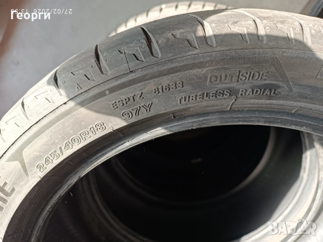 4бр.летни гуми 245/40/18 Bridgestone, снимка 5 - Гуми и джанти - 53672527
