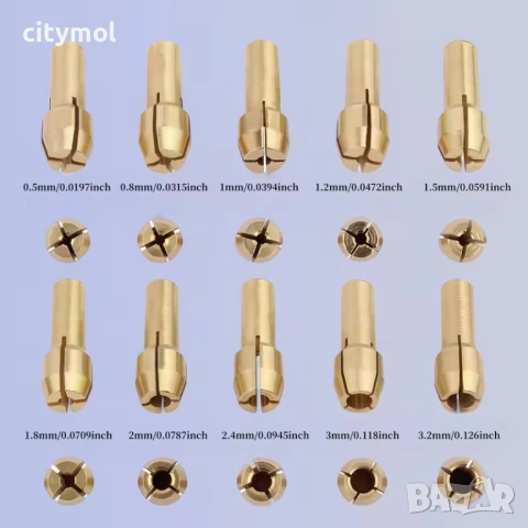 10 броя цанги за дремел, мултишлайф с различни диаметри, снимка 5 - Други инструменти - 53734824